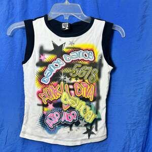 Vintage Y2K Funky Diva Airbrush Graffiti Hip Hop Dance Tank Top